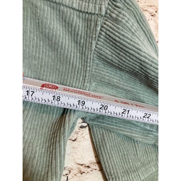Forever 21 Corduroy Jacket Womens XS Light Sage Green Front Zip Hooded Bomber - Picture 12 of 13